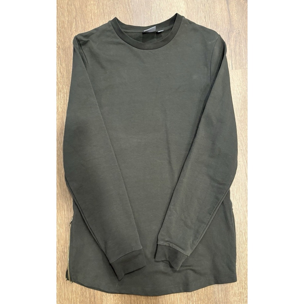 ASOS Men's Small Soft Muscle Fit Green Shirt with Side Zippers